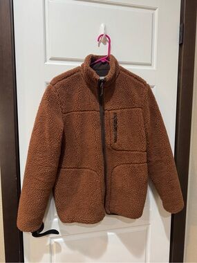 GAP Women’s Brown Sherpa Jacket| Fleece| Deep pile| Teddy|